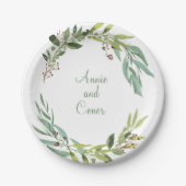 Watercolor Foliath Pappteller (Vorderseite)