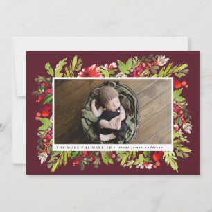 Watercolor folien Weihnachtsankündigung Feiertagskarte