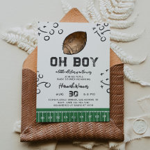 Watercolor Football Baby Shower Einladung