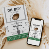 Watercolor Football Baby Shower Einladung