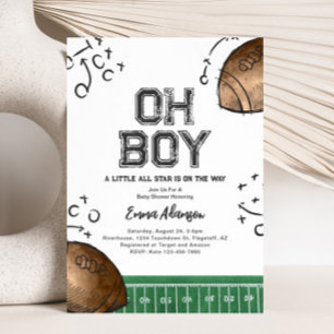 Watercolor Football Baby Shower Einladungen