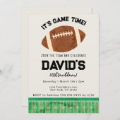 Watercolor Football Birthday Invitation for Boys Einladung (Vorne/Hinten)