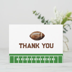 Watercolor Football Boy Baby Dusche Danke Karte