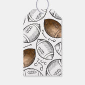 Watercolor Football Danke Geschenkanhänger (Rückseite)