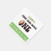 Watercolor Football First Year Down 1st Birthday Serviette (Ecke)