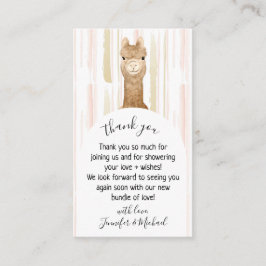 Watercolor Forest Alpaca Baby Animal Thank You Begleitkarte
