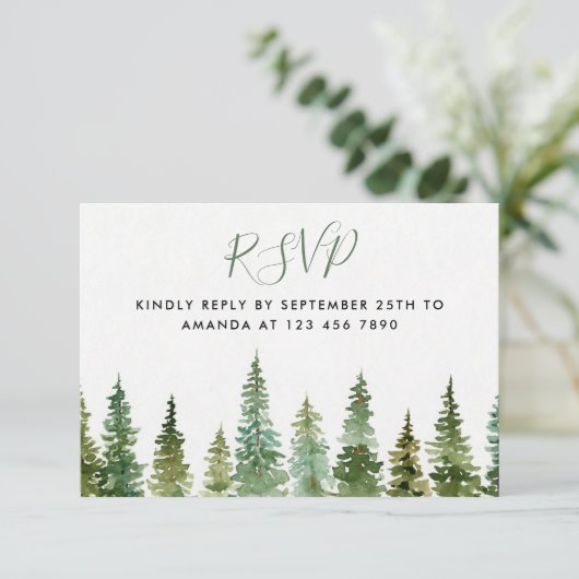 Watercolor Forest Baby Showkarte RSVP (Stehend Vorderseite)
