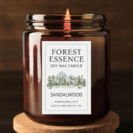 Watercolor Forest Candle Business Product Label Lebensmitteletikett