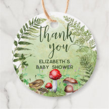 Watercolor Forest Ferns Mushrooms Grüne Skript