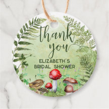 Watercolor Forest Ferns Mushrooms Grüne Skript