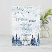 Watercolor Forest Glass Company Weihnachten Party Einladung (Stehend Vorderseite)