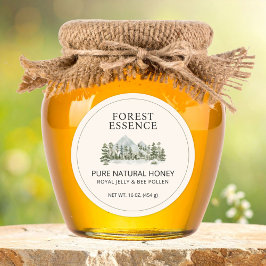 Watercolor Forest Honey Business Product Label Runder Aufkleber