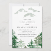 Watercolor Forest Winter Woodland Bridal Luncheon Einladung (Vorderseite)