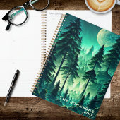 Watercolor Forest with Full Moon Planer
