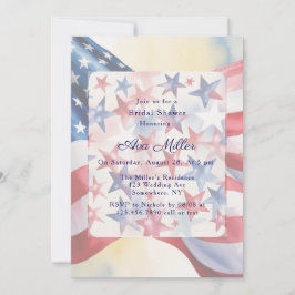 Watercolor Fourth Of July Bridal Shower Einladung