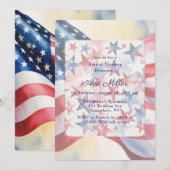 Watercolor Fourth Of July Bridal Shower Einladung (Vorne/Hinten)