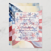 Watercolor Fourth Of July Bridesmaids Luncheon Einladung (Vorne/Hinten)