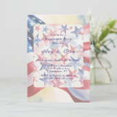Watercolor Fourth Of July Engagement Party Einladung (Stehend Vorderseite)