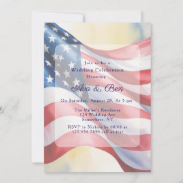 Watercolor Fourth Of July Wedding Celebration Einladung