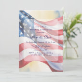 Watercolor Fourth Of July Wedding Celebration Einladung (Stehend Vorderseite)