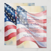Watercolor Fourth Of July Wedding Celebration Einladung (Vorne/Hinten)