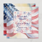 Watercolor Fourth Of July Wedding Dankeskarte (Vorne/Hinten)