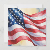 Watercolor Fourth Of July Wedding Dankeskarte (Rückseite)