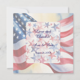 Watercolor Fourth Of July Wedding Dankeskarte