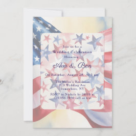 Watercolor Fourth Of July Wedding Einladung