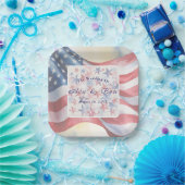 Watercolor Fourth Of July Wedding Paper Plates Pappteller (Party)