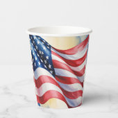 Watercolor Fourth Of July Wedding Pappbecher (Rückseite)