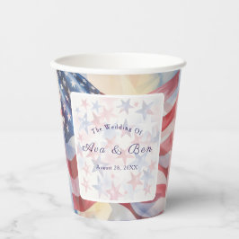 Watercolor Fourth Of July Wedding Pappbecher