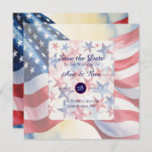 Watercolor Fourth Of July Wedding Save The Date (Vorne/Hinten)