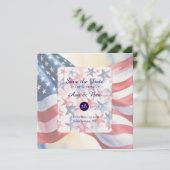 Watercolor Fourth Of July Wedding Save The Date (Stehend Vorderseite)