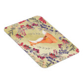 Watercolor Fox Winter Berries Gold Magnet (Rechte Seite)