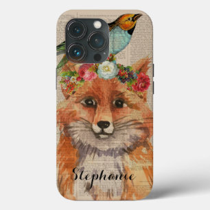 Watercolor Foxy Floral Friends Personalisierter Na Case-Mate iPhone Hülle