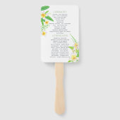Watercolor Frangipani Wedding Program Fächer (Rückseite)