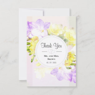 Watercolor Freesia Blume Hochzeit Vielen Dank Dankeskarte