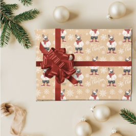 Watercolor French Bulldog Frenchie Christmas Dog Geschenkpapier