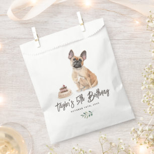 Watercolor French Bulldog Hund Geburtstagsparty Geschenktütchen