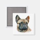 Watercolor French Bulldog Magnet (Vorderseite/Rückseite)