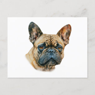 Watercolor French Bulldog Postkarte