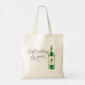 Watercolor Fresh Flowers & Wine Funny Tragetasche (Rückseite)