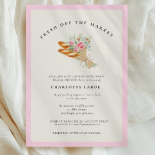 Watercolor Fresh Off the Market Brautparty  Einladung