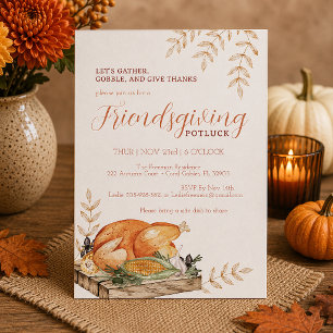 Watercolor-Friendsgiving-Potlucks-Einladung Einladung