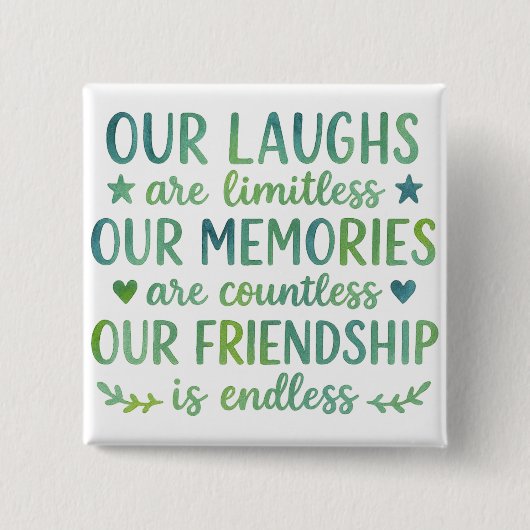 Watercolor Friendship Quote Button (Vorderseite)