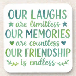 Watercolor Friendship Quote Getränkeuntersetzer