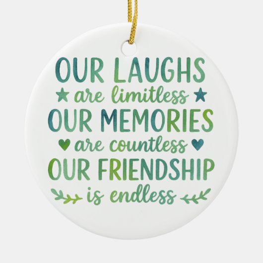 Watercolor Friendship Quote Keramik Ornament (Vorne)