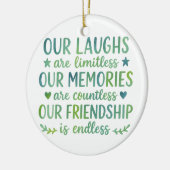 Watercolor Friendship Quote Keramik Ornament (Links)