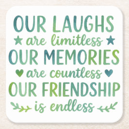 Watercolor Friendship Quote Rechteckiger Pappuntersetzer